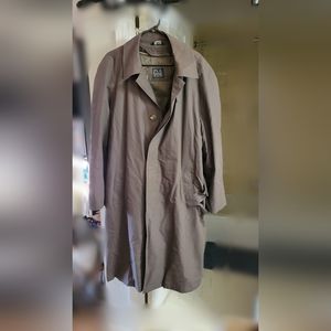 Jos. A Bank Long Dark Green/Grey Trench Coat w/ Removable Liner 44R